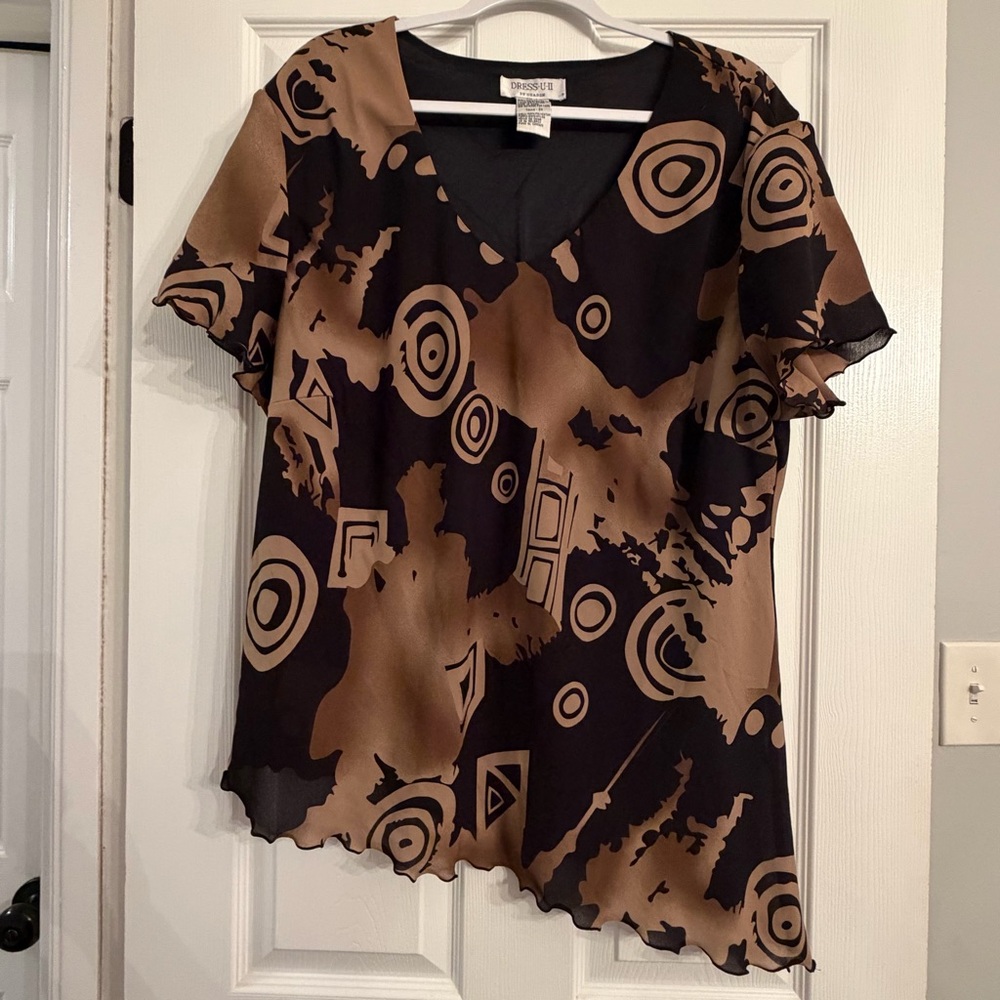 Vintage Elegant Abstract Blouse